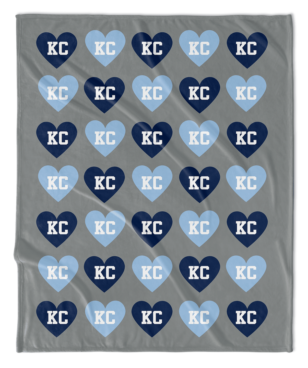 Blue & White KC Hearts Blanket