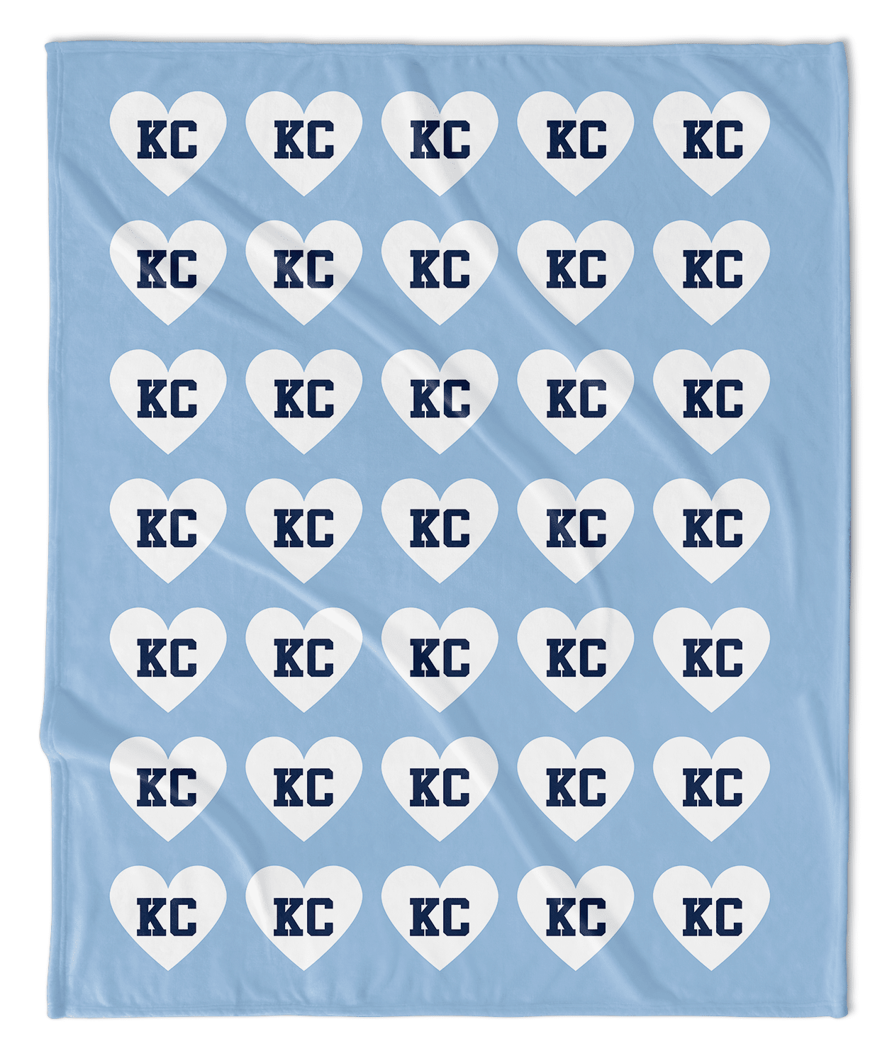 Blue & White KC Hearts Blanket