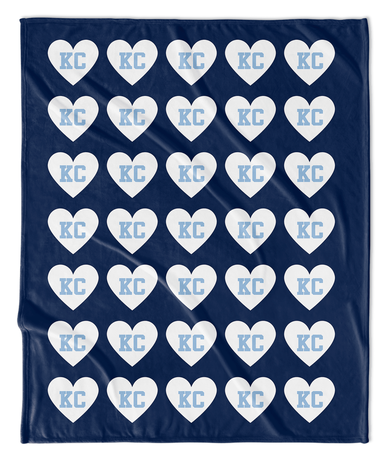 Blue & White KC Hearts Blanket