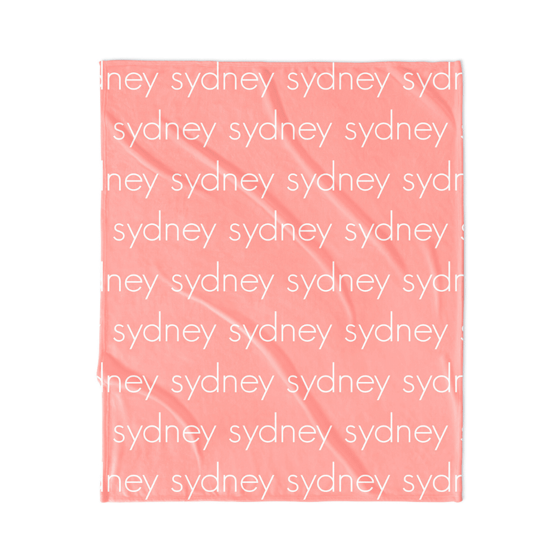 PERSONALIZED NAME BLANKET - LIGHT FONT - TROPICAL CORAL REEF