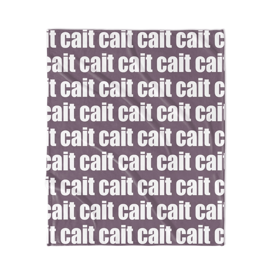 PERSONALIZED NAME BLANKET - BOLD FONT - PLUM