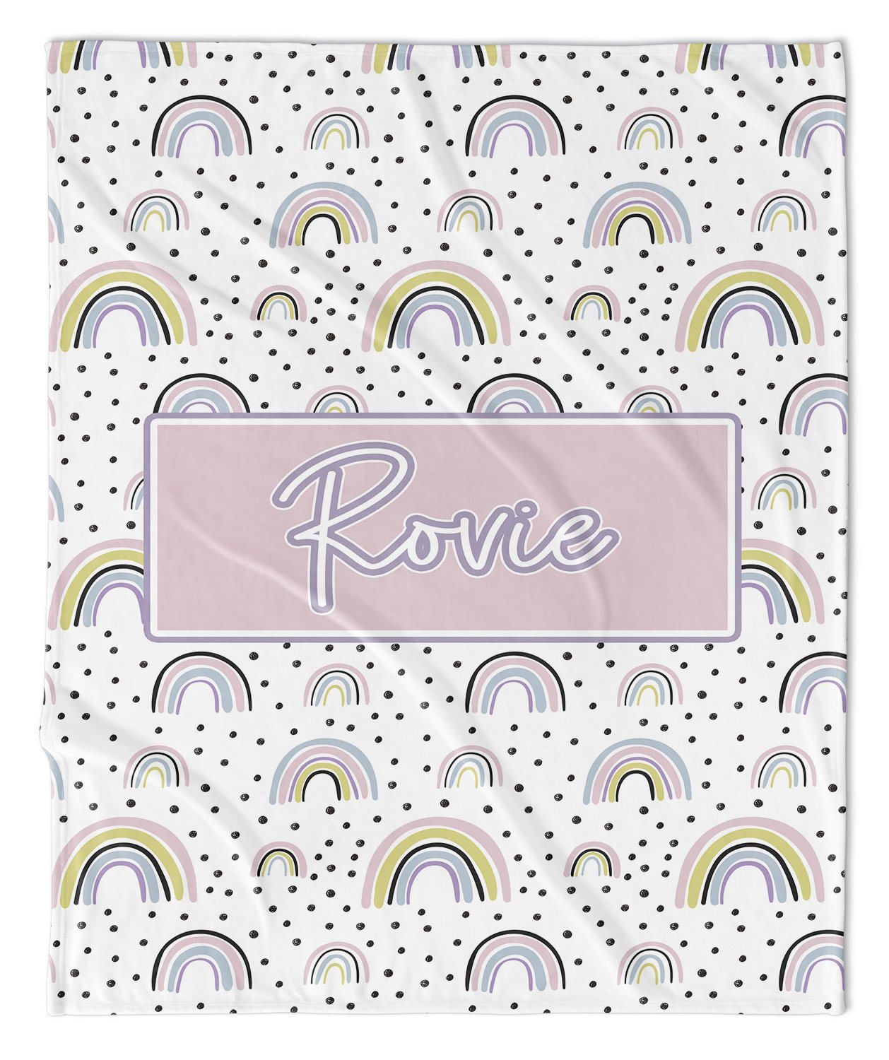 FOLLOW THE RAINBOW MODERN PERSONALIZED NAME BLANKET