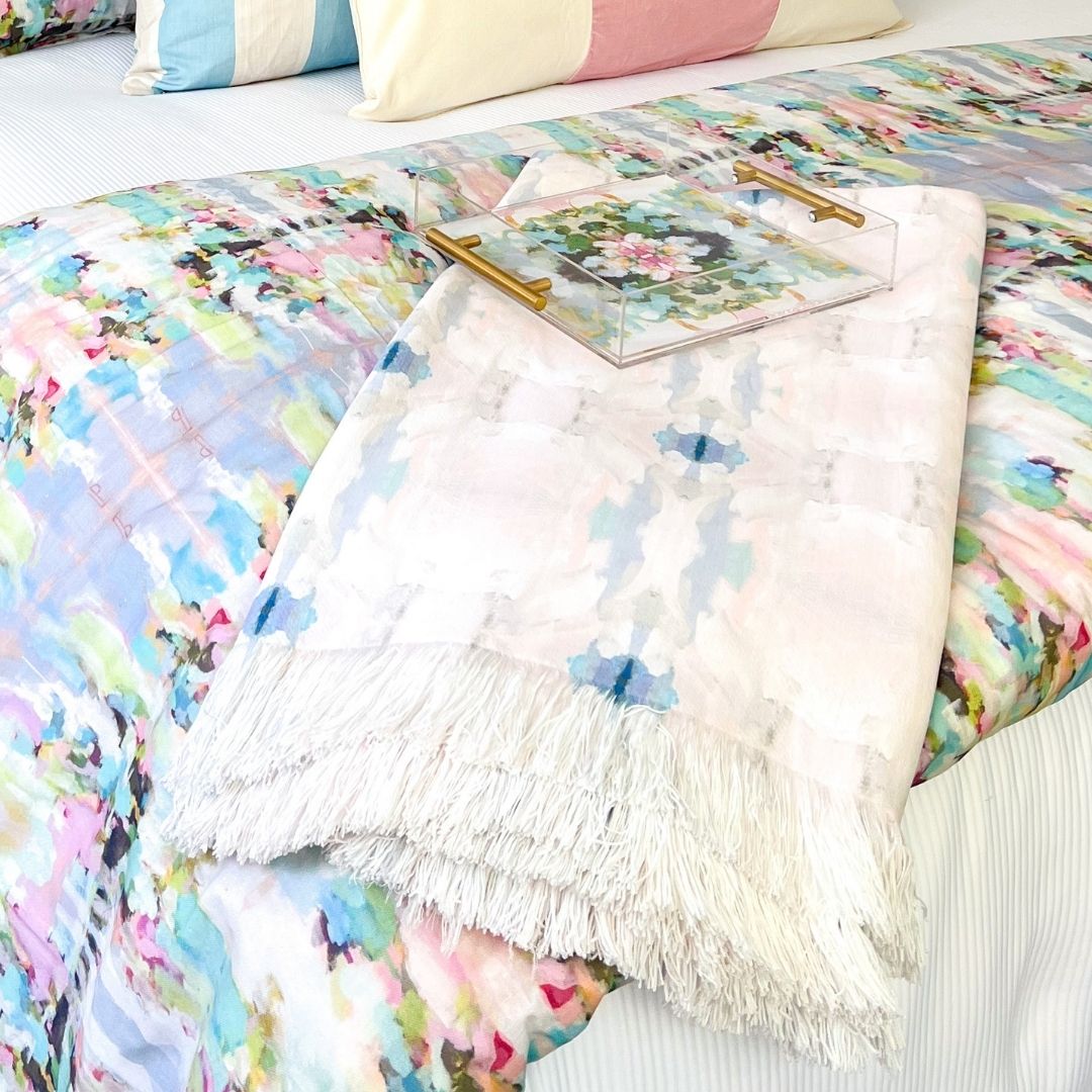 Coral Bay Pale Blue Throw Blanket