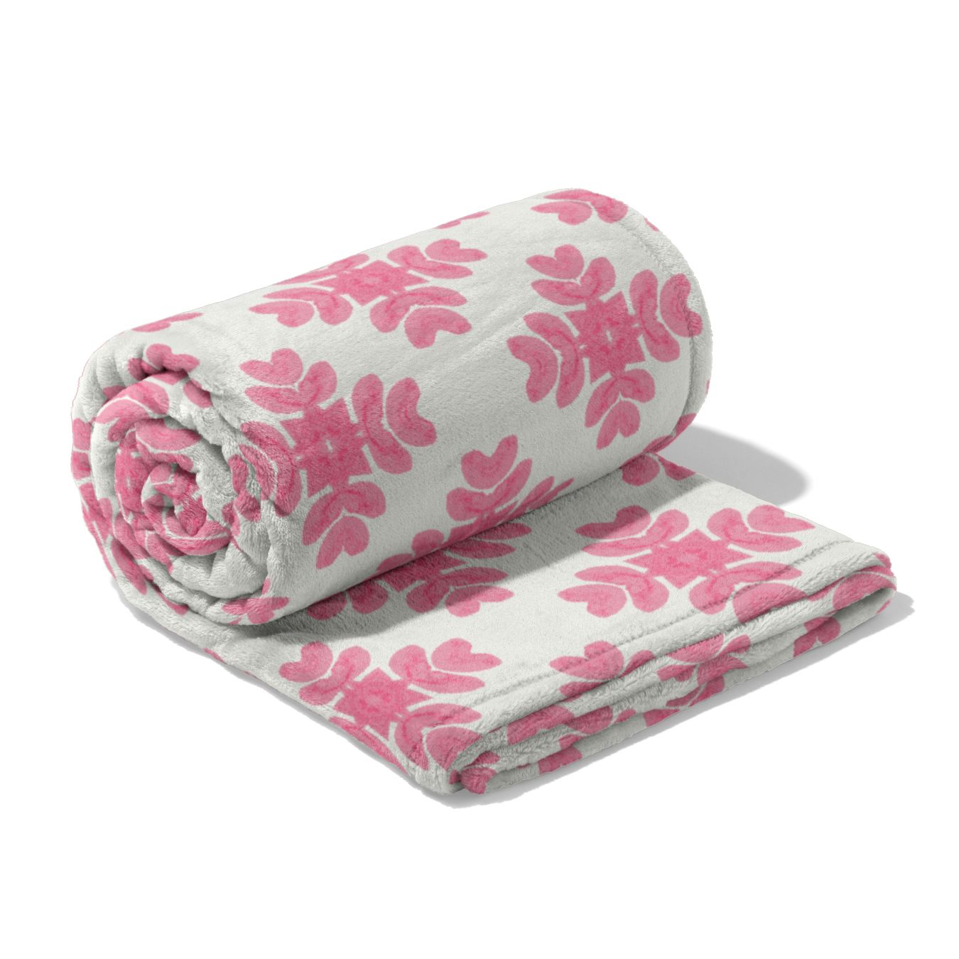 Brushstrokes Pink Fleece Blanket