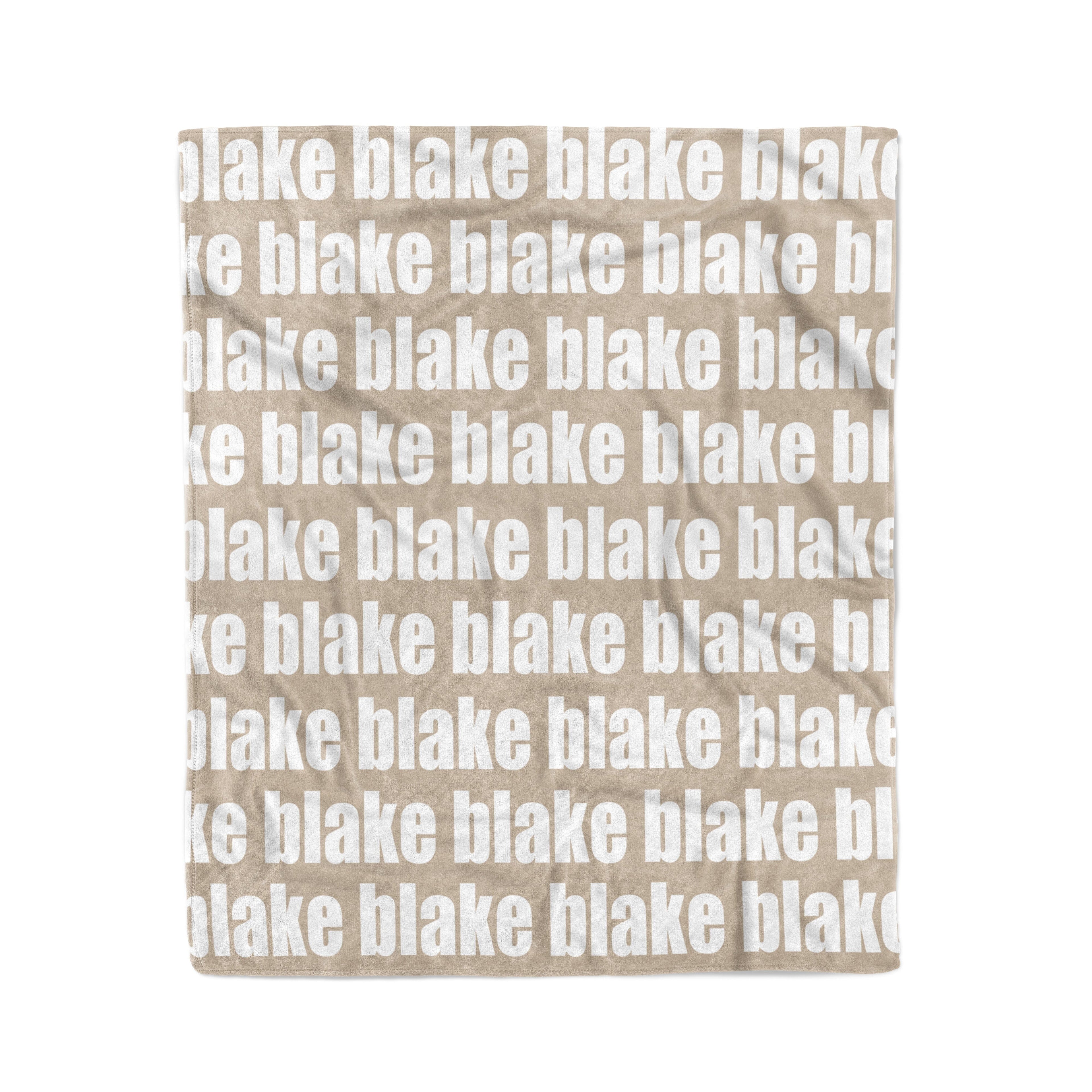 PERSONALIZED NAME BLANKET - BOLD FONT - TAN