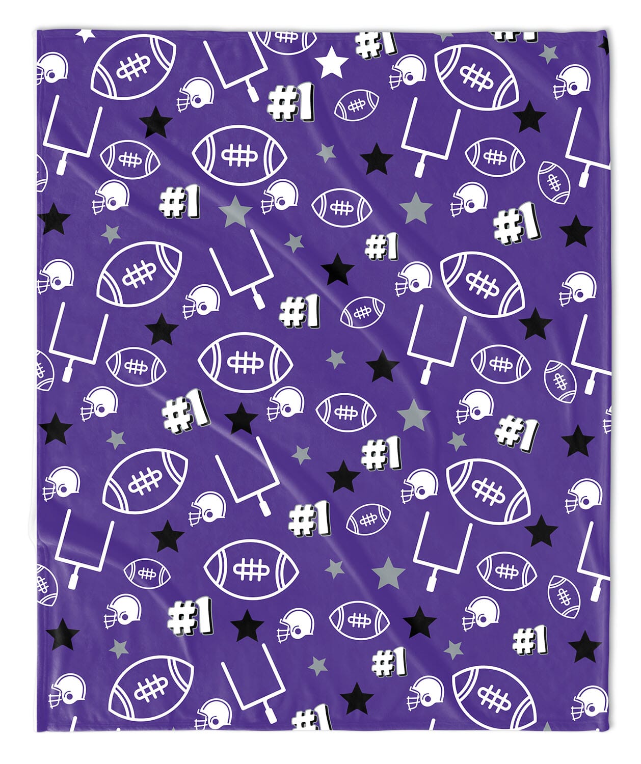 PURPLE TOUCHDOWN FOOTBALL BLANKET