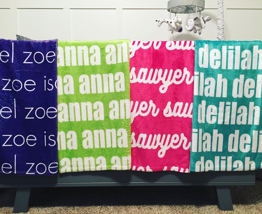 PERSONALIZED NAME BLANKET - BOLD (ALL COLOR OPTIONS)
